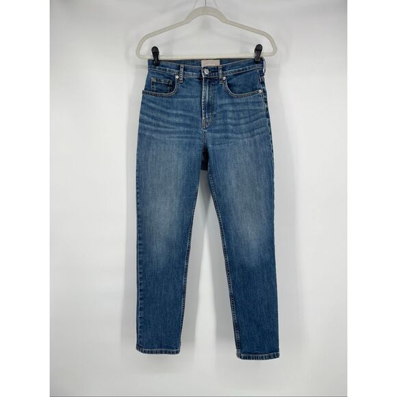 Everlane High Waist Straight Jeans Women’s Blue Denim Size 27 Reg Minimalist EUC - Picture 2 of 9